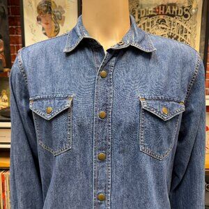 Billy Reid fitted denim shirt size large